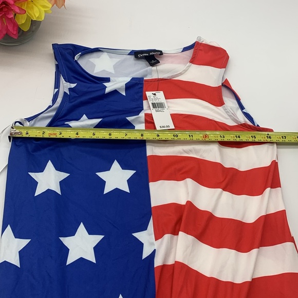 Dress Works Stars and Stripes Red White Blue Patriotic Sleeveless Dress Sz Small - Picture 9 of 10